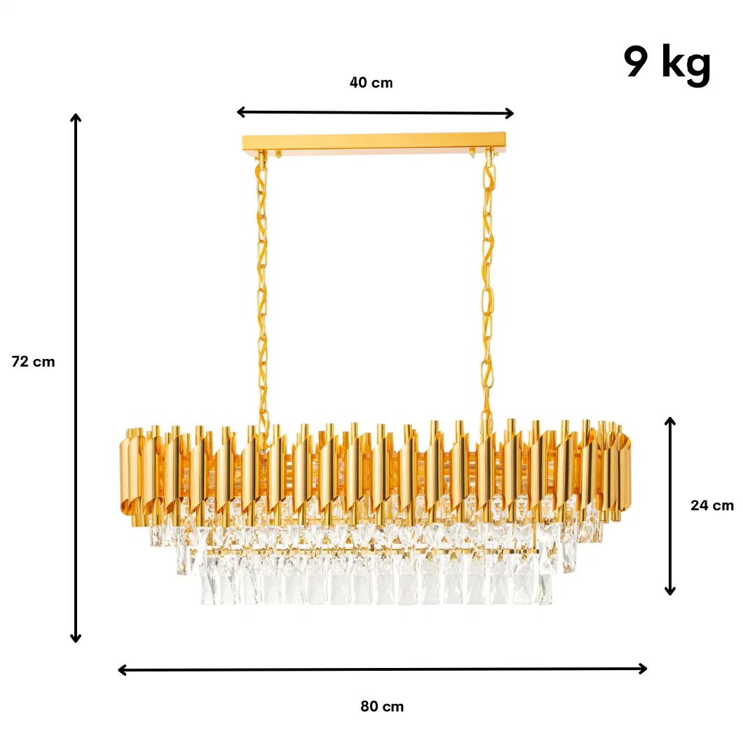 Zhongshan Oval Indoor Ceiling Chandelier Gold LED Home Modern Crystal Pendant Lights