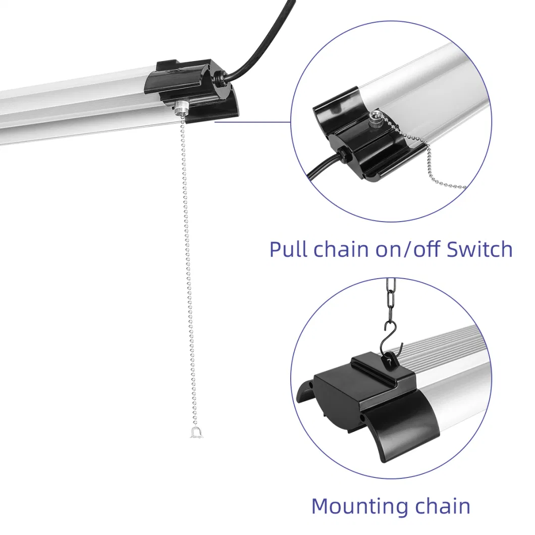 7000 Lumen 4000K Integrated LED White Linkable Commercial Shop Lighting Fixtures for Office, Warehose