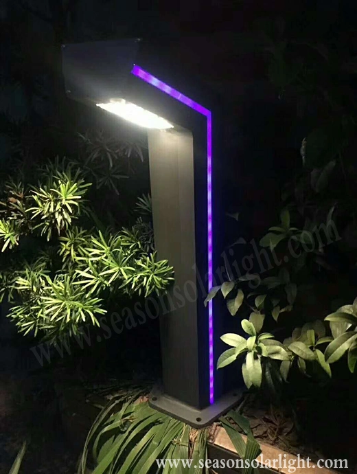 Bright LED Lighting CE Outdoor Solar Bollard Pathway Lighting with Green Accent LED Lighting