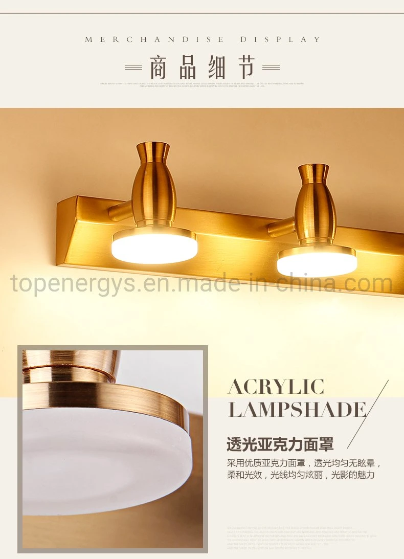 Vanity Light Bathroom Fixtures for Home LED Wall Lamp Sconce Indoor Dressing Mirror Lighting Aluminum Acryl Lamps