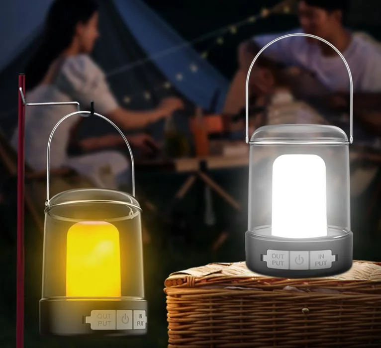 Rechargeable Camping Lantern Outdoor Emergency LED Decorative Light for Camp Tent with Power Bank 3.7V 1500mAh Hanging Camping Lighting