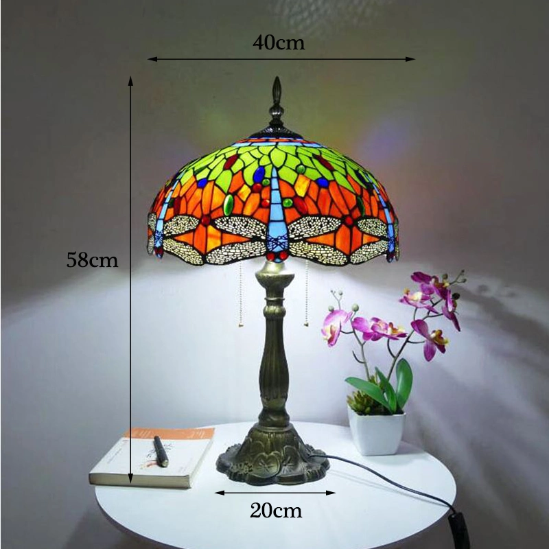 40cm Tiffany Table Lamp Bedroom Bedside Lamp Creative Industrial Table Lamp (WH-TTB-78)