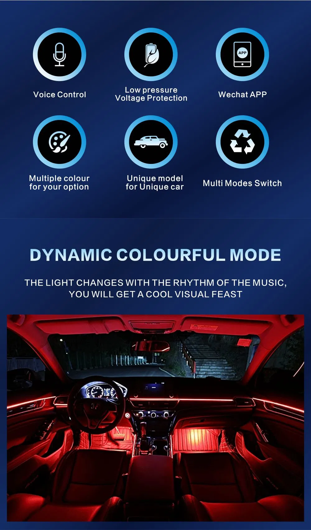 Car Interior Ambient Light Auto Flexible Atmosphere Neon Soft Strip Lighting