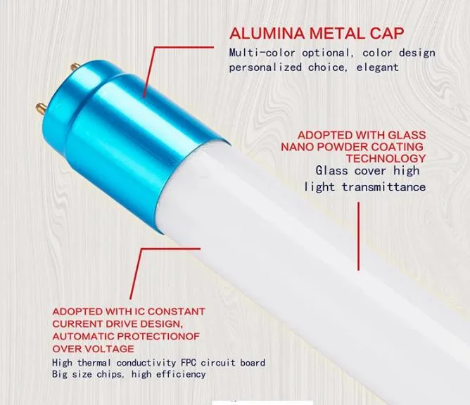 High Lumen LED T8 Tubes Glass Material LED Tube