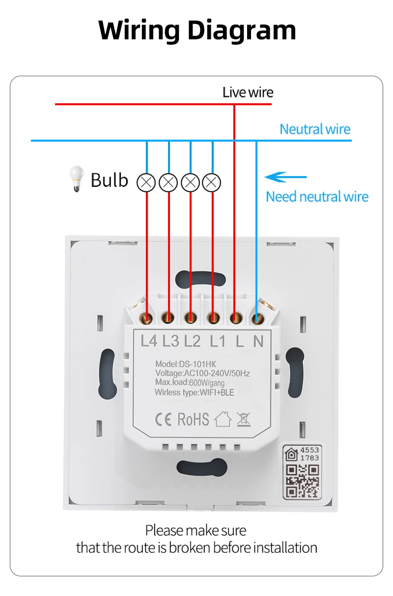 Good Price for Homekit Smart Wall Switch with White, Black, Gold, Grey Color Remote Control Support Voice Open and Close WiFi Swithes