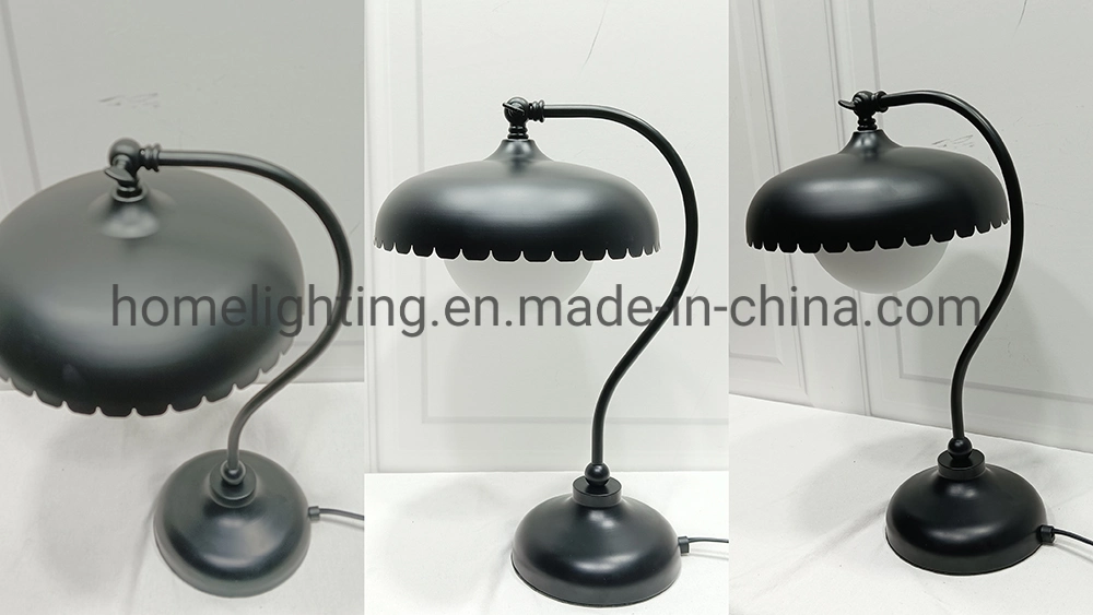 Ht87 Hilton Doubletree Bedside Sofa Side White Task Lamp Frosted Glass Desk Lamp Matte Black Finish Touch lamp