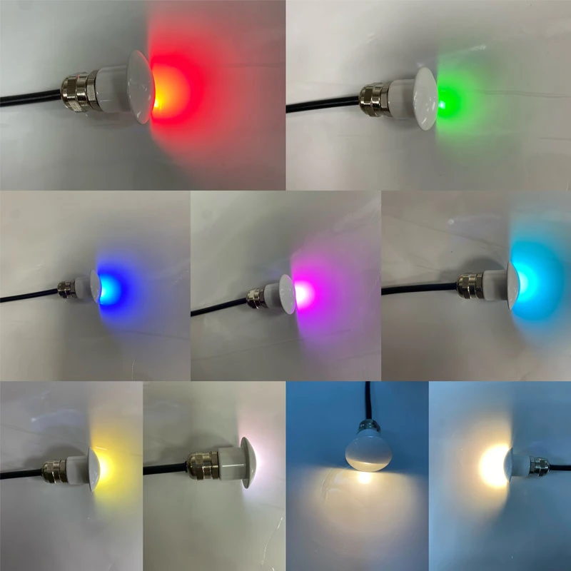 Outdoor Waterproof Half Moon Recessed LED Step Lighting Red Green Blue White