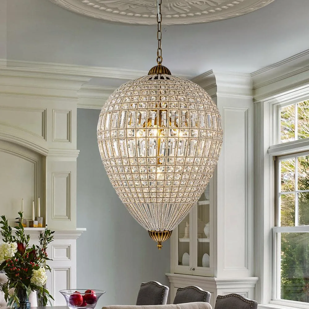 Laiting Lighting 5-Light Dimmable Gold Chandelier with Crystal Accents