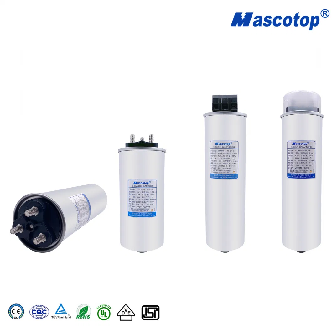 Bsmj/Bcmj/Bgmj 1-50kvar Mascotop Brand Self-Healing Low Voltage Shunt Power Capacitor with High Quality Used in Distribution Cabinet