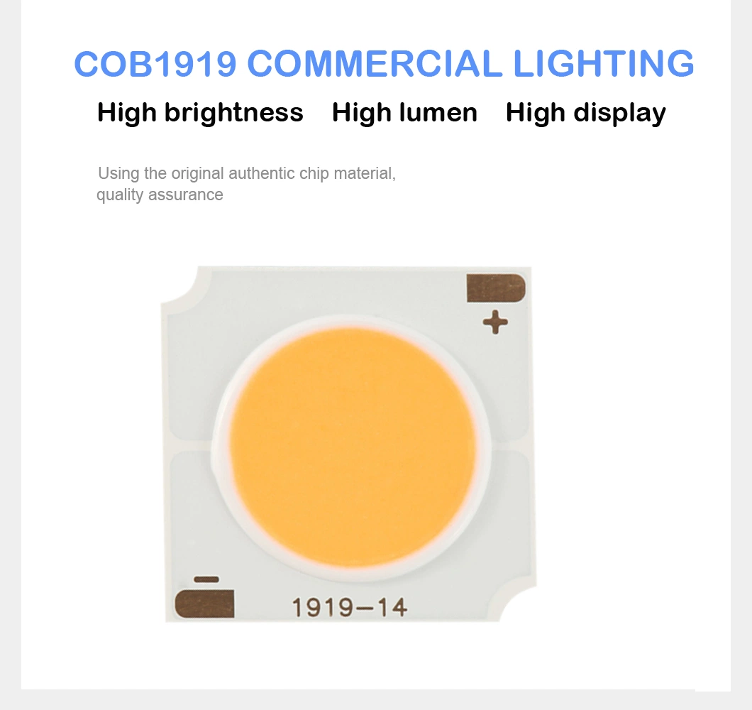 High Power 12W 20W 30W 36W 50W 19*19mm Warm White COB LED Chip LED Diode