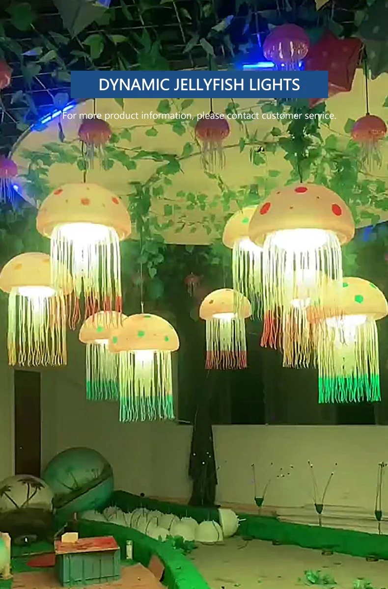 LED Jellyfish Lamp Christmas Decorations Outdoor Rainproof Net Red Hall Atmosphere Lamp Colorful Color Changing Atmosphere Decorative Lamp Optic Fiber Lighting