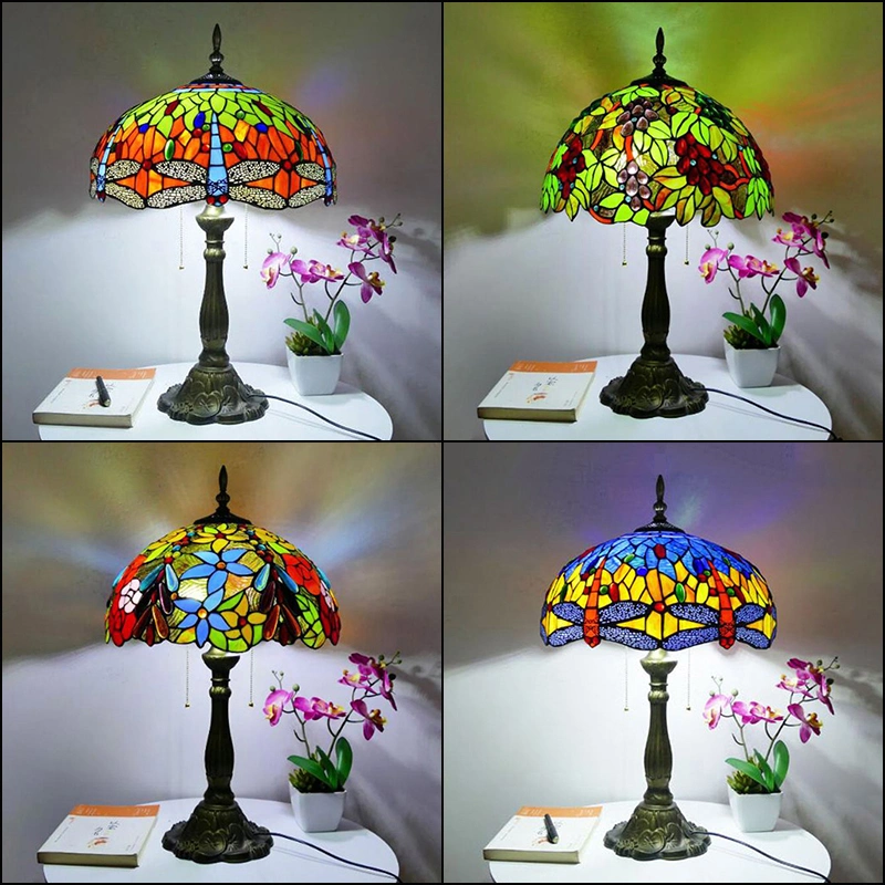 40cm Tiffany Table Lamp Bedroom Bedside Lamp Creative Industrial Table Lamp (WH-TTB-78)