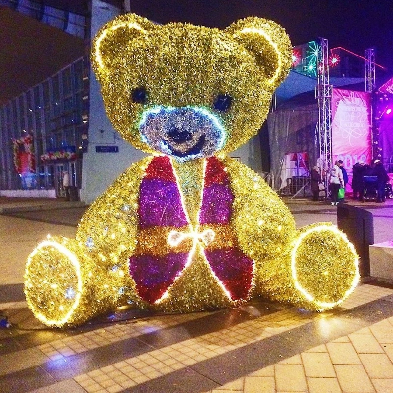 Teddy Bear Motif Lights Polar Animal LED Lighting Christmas Santa Holiday Decorations