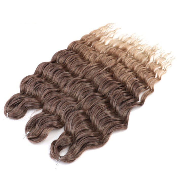 Anna Wholesale Synthetic Loose Deep Wave 60 Cm Water Wave Braid Ombre Blonde Twist Crochet Curly Braiding Synthetic Hair Extensions