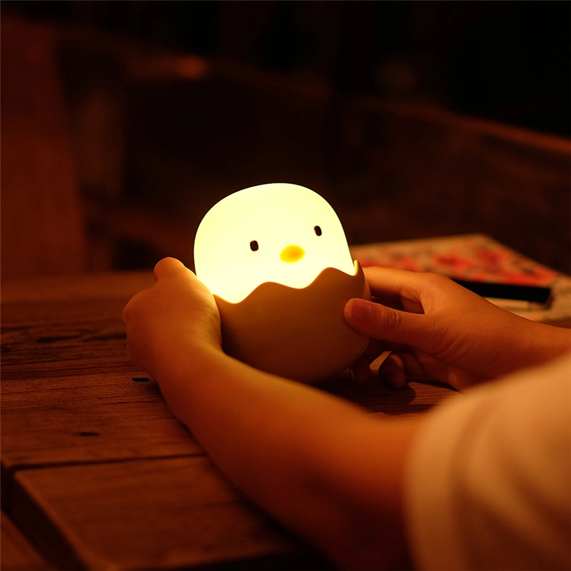 Cartoon Chicken Egg Sleeping Lamp Novelty LED Silicone Night Light