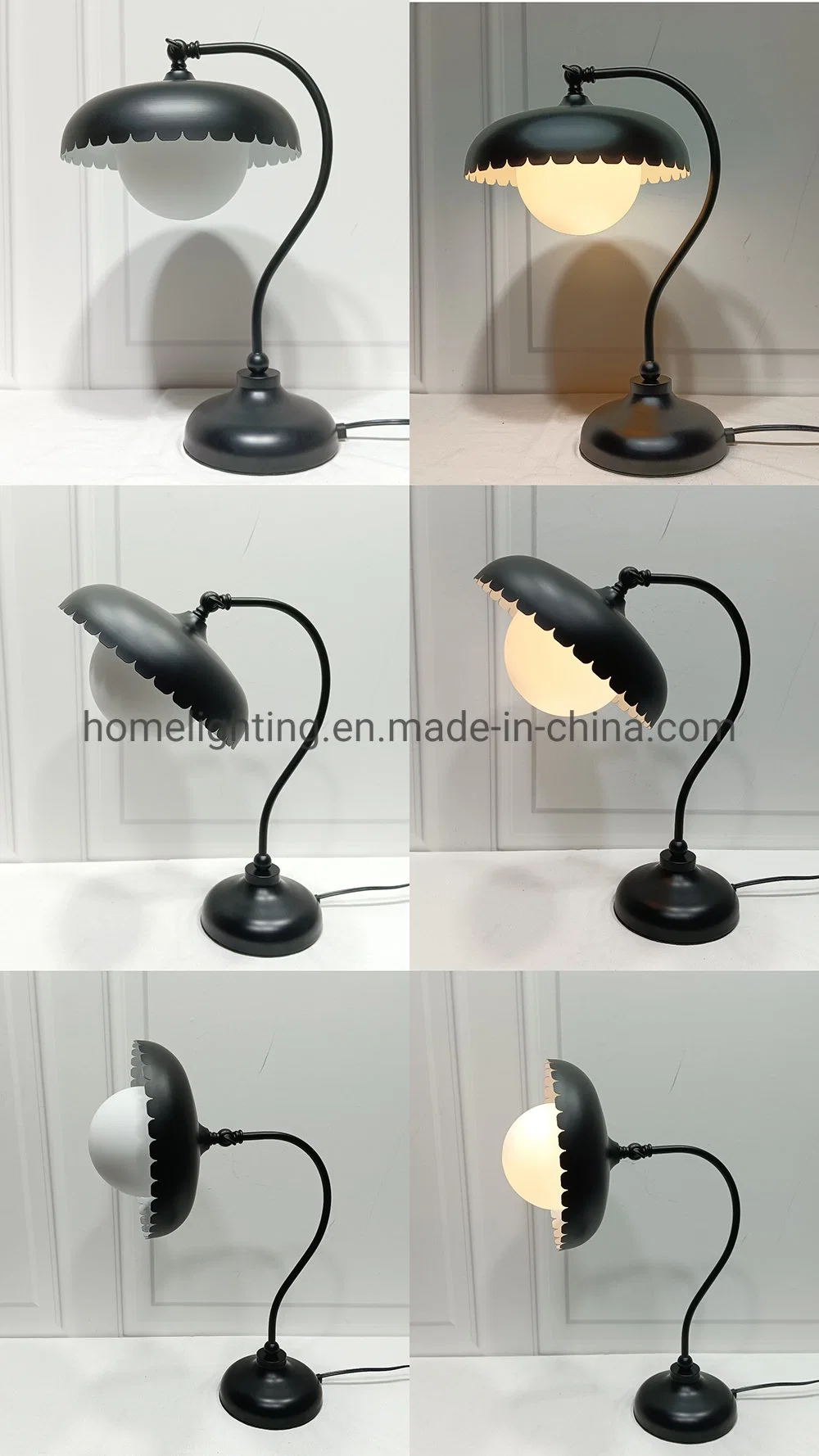 Ht87 Hilton Doubletree Bedside Sofa Side White Task Lamp Frosted Glass Desk Lamp Matte Black Finish Touch lamp