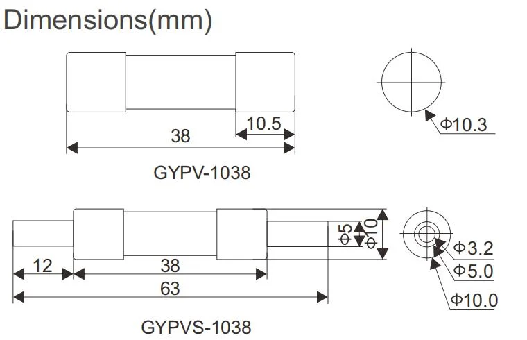 Geya Gypv-1038 1A 2A 3A 4A 5A 6A 8A 10A 12A 15A 16A 20A 25A 30A 32A Manufacturer 10X38 Solar PV Fuse PV Inline Holder DC 1000V