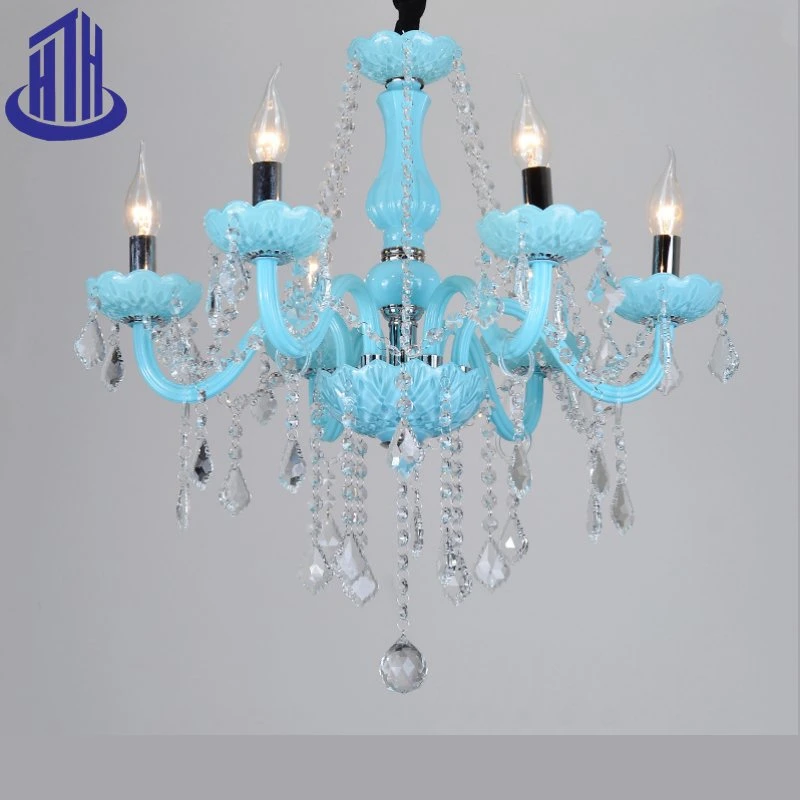 Customized Dimmer Blue Crystal Decor Pendant Light Chandelier (A-906)