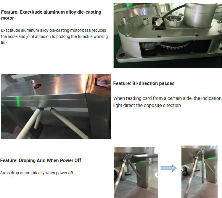 Exit and Entrance Remote Control Rustproof Tripod Turnstile