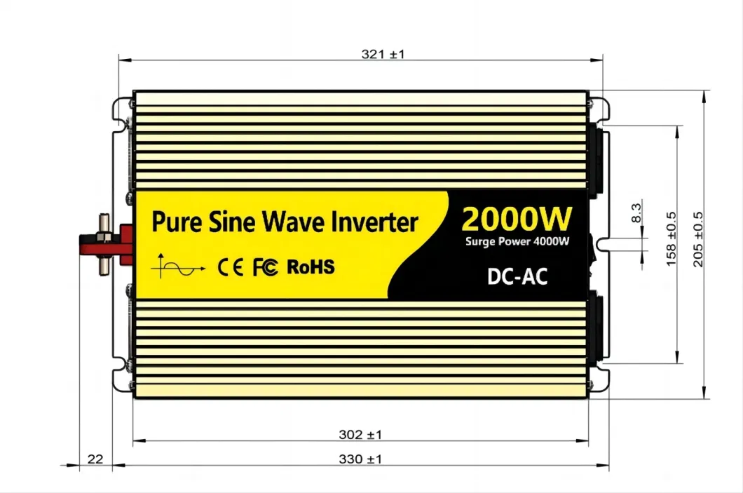 2000W 2000 Watt Power Inverter, Home Use Pure Sine Wave Inverter, Car Power Inverter