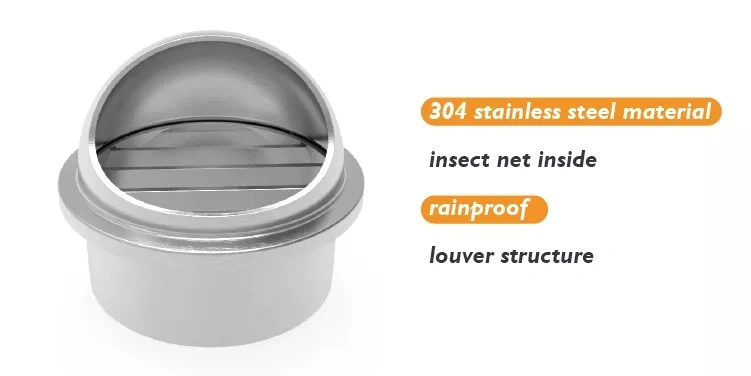 Round Stainless Steel Air Vent Cap for Wall Exhaust Fan Ventilation Ventilator Ceiling