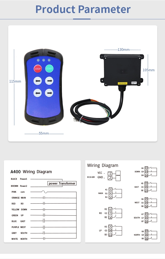 A400 12 Volt 4 Channel Wireless Chain Hoist Remote Control Switch