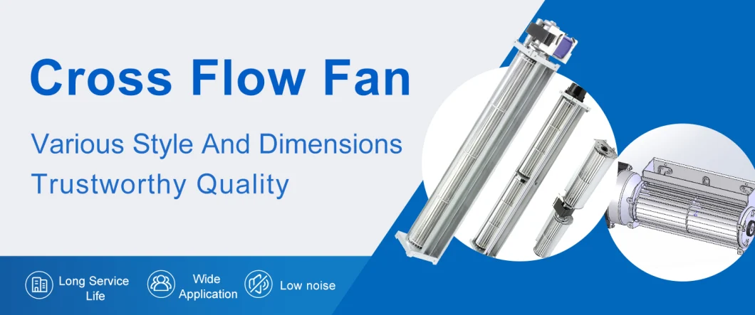 Krubo Cross Flow Fan Tangential Blower for HVAC/ Silent Blower/Air Ventilation/Underfloor Heating/Elevator Ventilation 397mm 250m3/H 2000rpm (KPA-AC60300-Q220)