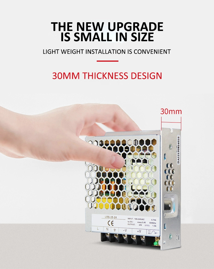 35W SMPS Single Output AC 220V to DC 5V 12V 24V 36V 48V DC LED Switching Power Supply with CE, RoHS (LRS-35)