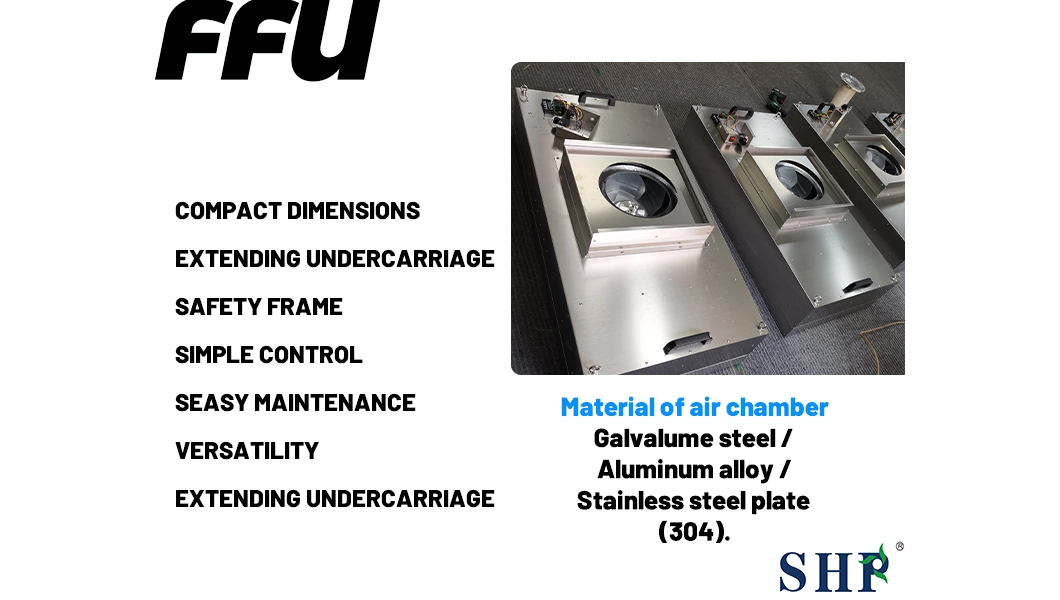 Low Noise FFU Laminar Air Flow with H13 H14 U15 HEPA Filter Fan Filter Unit for Cleanrooms