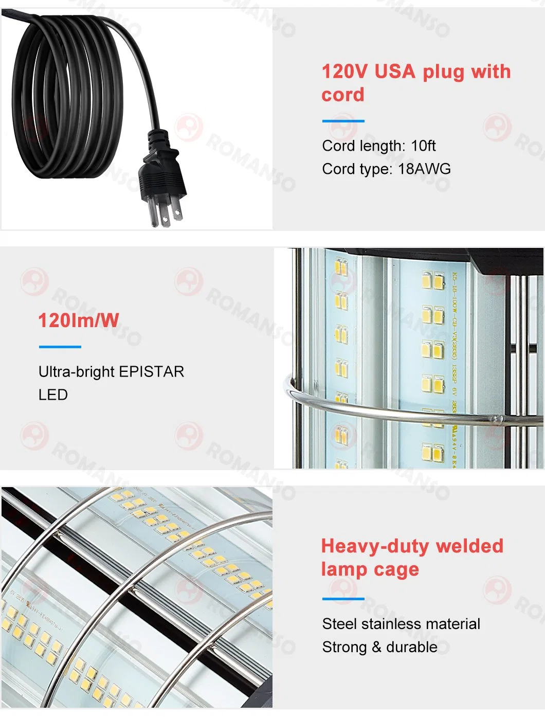 6500K Romanso or ODM China Industrial Work Lighting Temporary