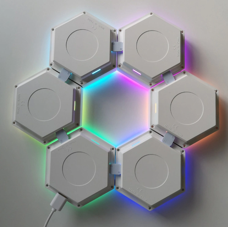 Novelty Home Night Lighting with Touch Sensitive Modular Hexagon Quantum Lamp Smart Wall Light with Sticker and Magnet Contact Touch Switch