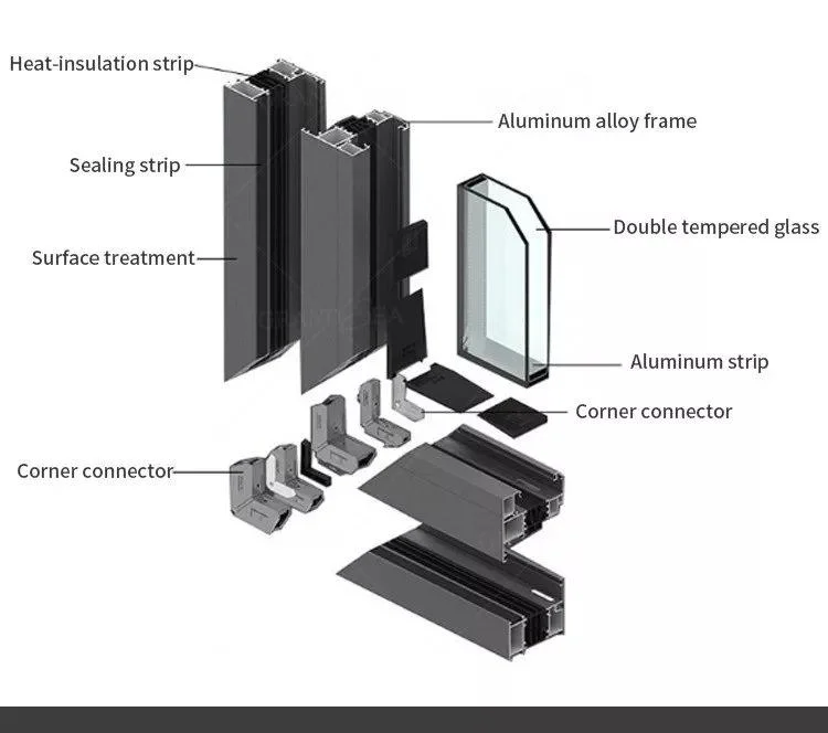 Aluminum Bifold Patio Folding Glass Doors Outswing Energy Efficient Bifold Door