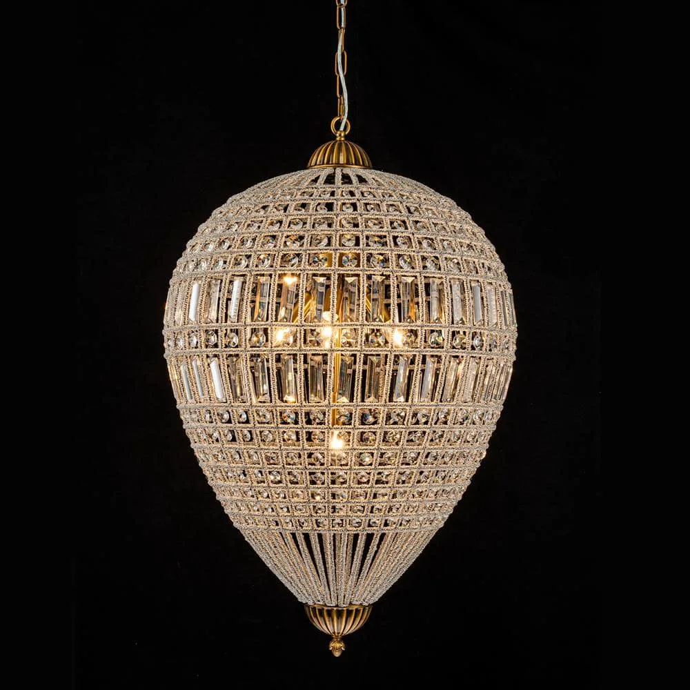 Laiting Lighting 5-Light Dimmable Gold Chandelier with Crystal Accents