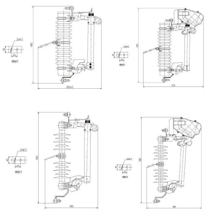 (H) RW11-12 (F) Series Current Limiting Porcelain High Voltage Speed Fuses Drop out Ceramic Fuse Cutout with Holder