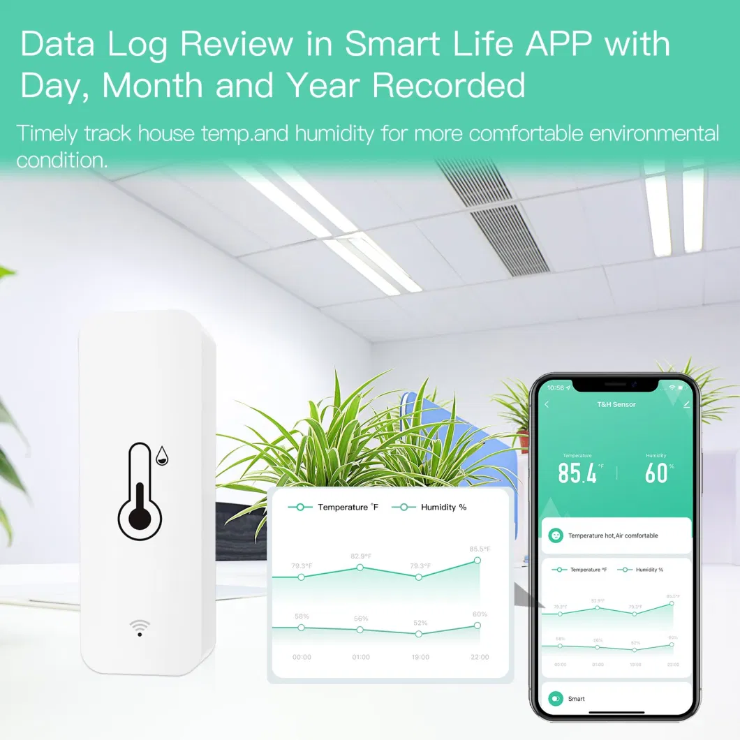 SLS WiFi Smart Temperature and Humidity Sensor Designed for APP Configuration