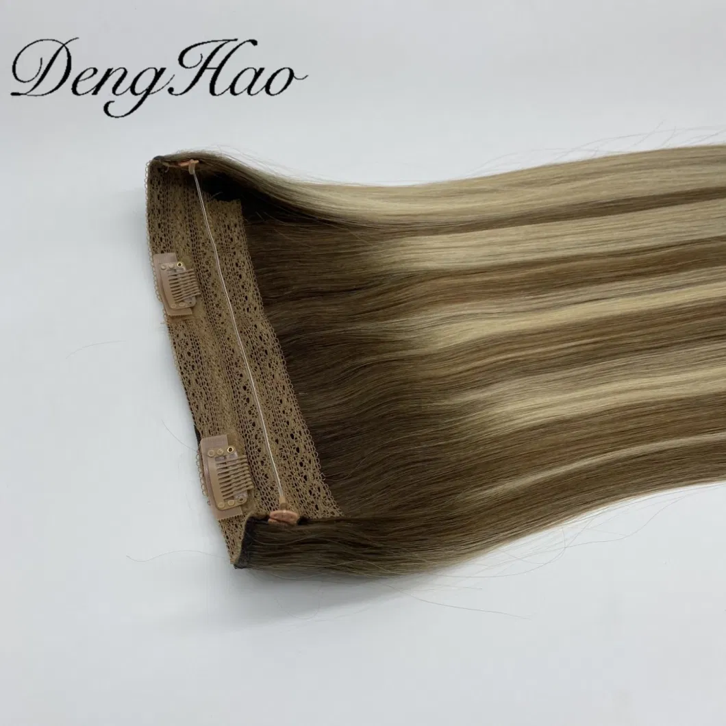 Wholesale Remy Double Drawn Brazilian Human Virgin Halo in Hair Extensions