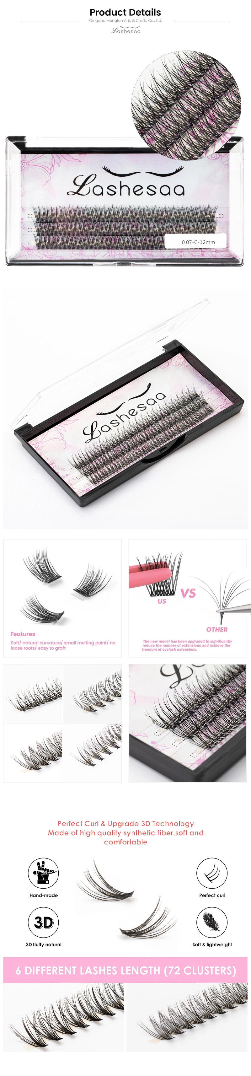 Mengfan China Makeup DIY Lash Extension Kit Wholesale Cluster Premade Fan Eyelash Extension