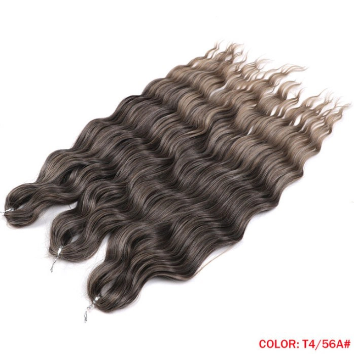 Anna Wholesale Synthetic Loose Deep Wave 60 Cm Water Wave Braid Ombre Blonde Twist Crochet Curly Braiding Synthetic Hair Extensions