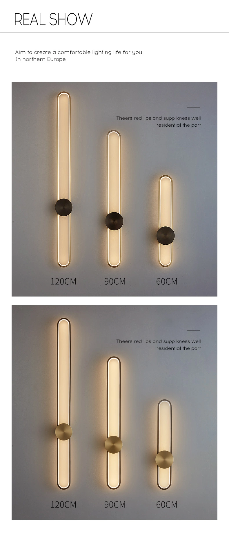 LED Wall Lamp Long Wall Light for Bedroom Living Room