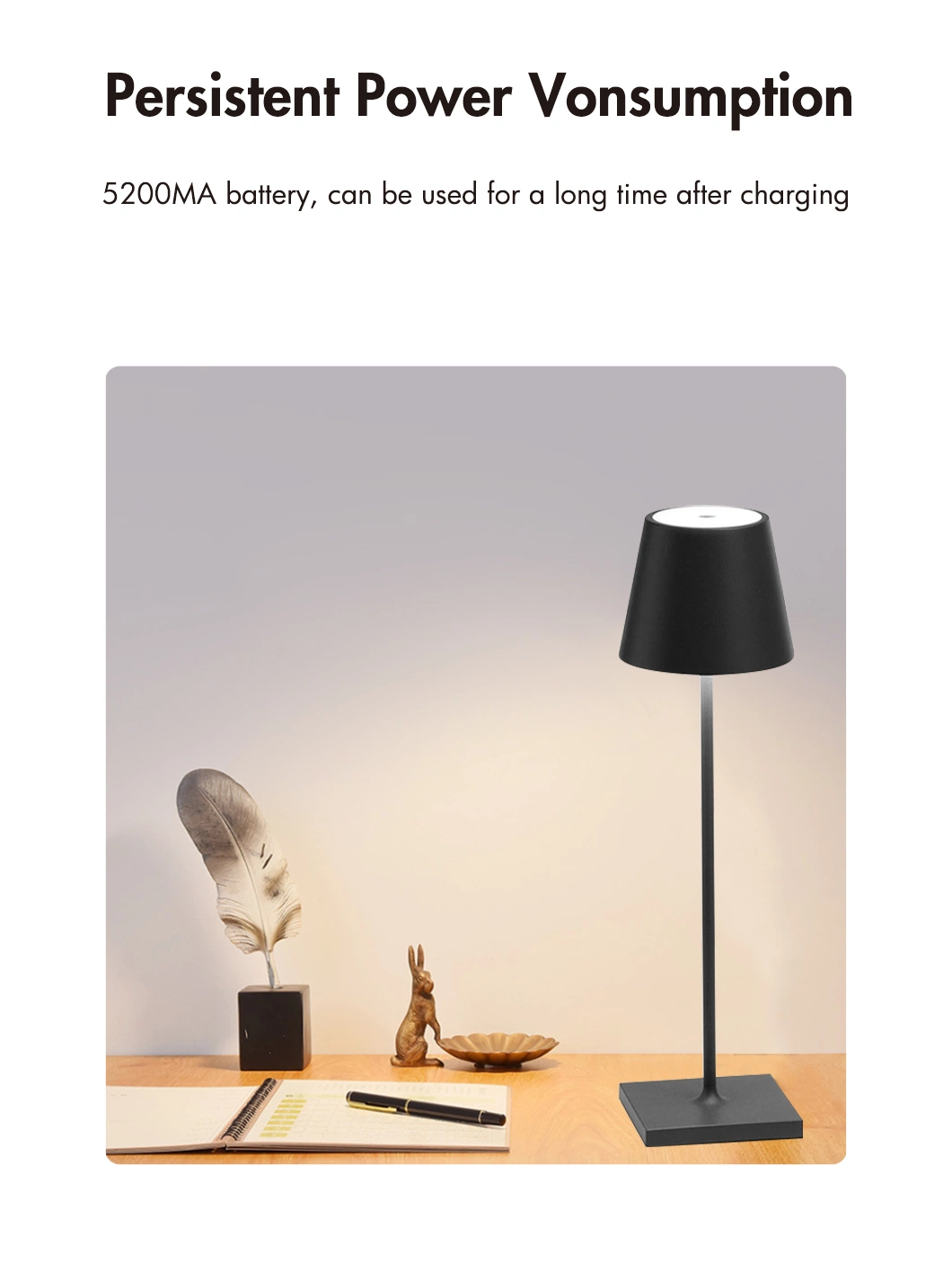 3.5W Simple-Style Energy Saving Lamp for Bedside Table or Desk