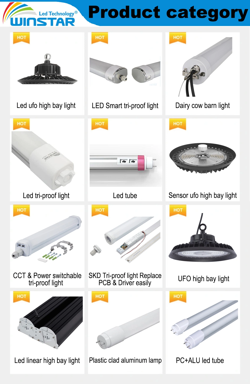High Power LED Industrial Lamp 100W LED High Bay Highbay Light IP65