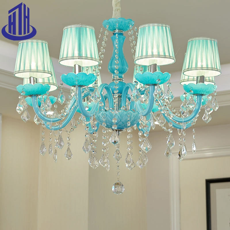 Customized Dimmer Blue Crystal Decor Pendant Light Chandelier (A-906)