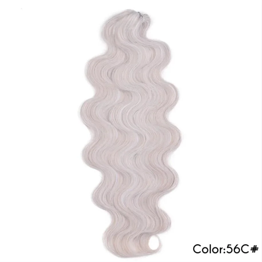 Wholesale Synthetic 24inch Body Wave Crochet Soft Long Hair Goddess Braids Hair Natural Wave Ombre Blond Hair Extensions