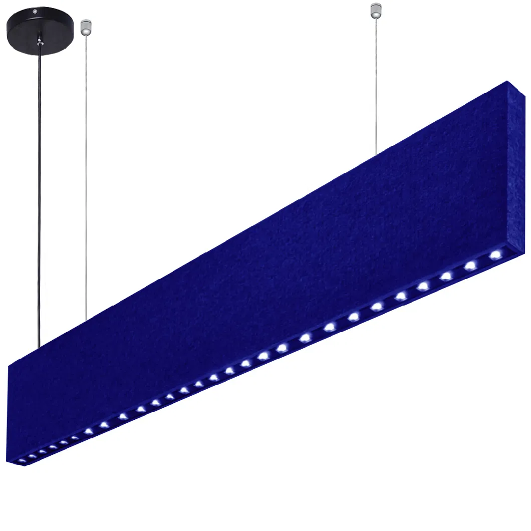Modern Acoustic Linear Pendant Light Office Droplight Profile Pendant Lamp with Sound Absorption Panel for Dining Room Living Room Office