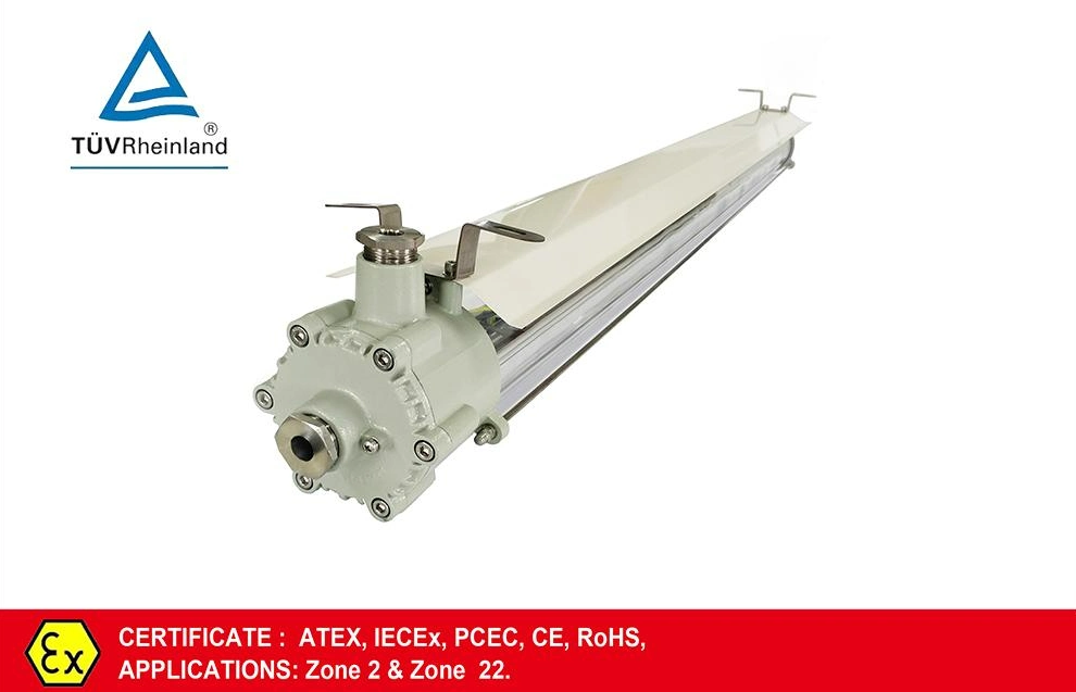 LED Flame Proof Linear Tube Lighting Fixture with Atex Certificate by TUV