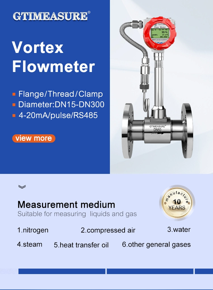 Low Cost Flowmeter Vortex Steam Gas Compressed Air Natural LPG Flow Meter