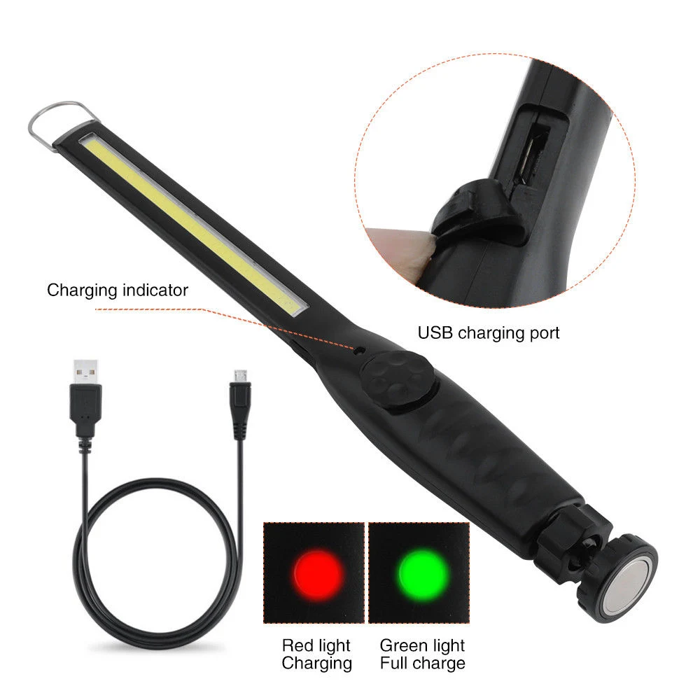 Rechargeable Working Lights LED Slim Work Lamp Magnetic Base Inspection Lamp Car Outdoor Camping Emergency LED Work Spotlight Light