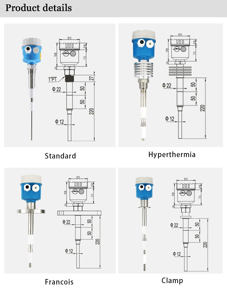 Stainless Steel Corrosion Resistant Intelligent RF Admittance Level Gauge Material Level Switch