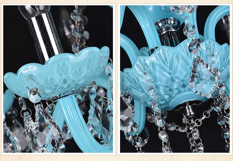 Customized Dimmer Blue Crystal Decor Pendant Light Chandelier (A-906)