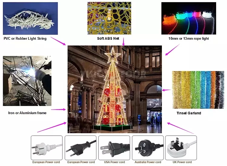 Giant LED 3D Cone Tree Light for Christmas Decoration
